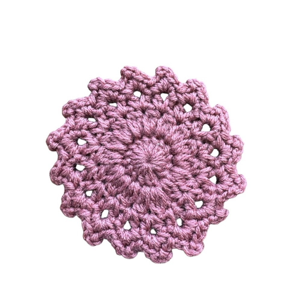 Set of 4 Handcrafted Pink Crochet Coaster - Picture 7 of 8